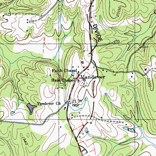 Topographic Map of Hale Chapel, TN