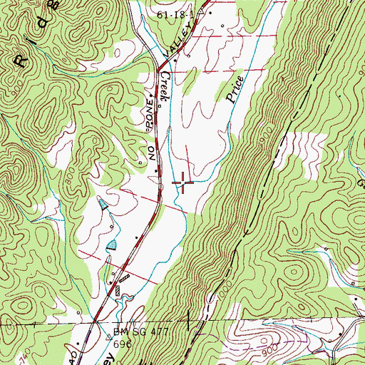 Topographic Map of Hale Hollow Creek, TN