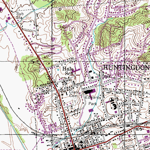 Topographic Map of Hale School, TN