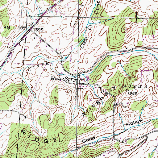 Topographic Map of Hale Spring, TN