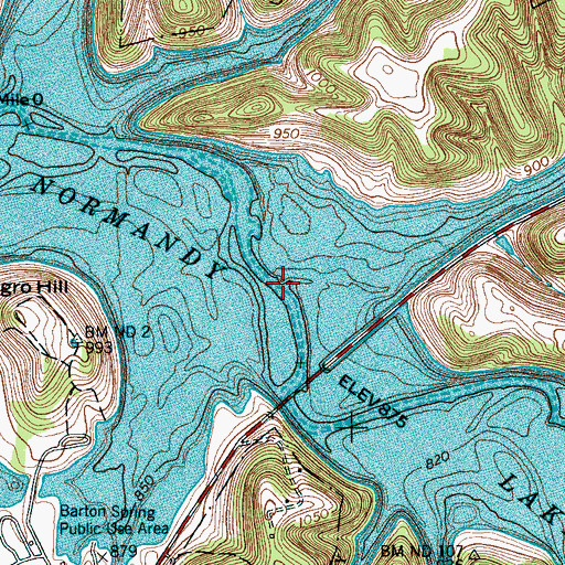 Topographic Map of Haley Branch, TN