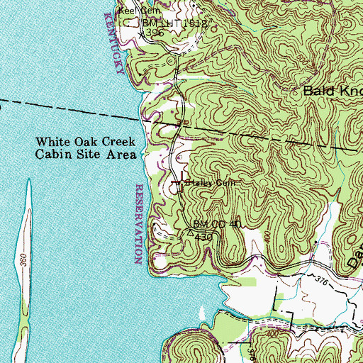 Topographic Map of Haley Cemetery, TN