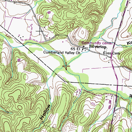 Topographic Map of Half Branch, TN