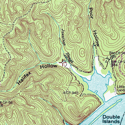 Topographic Map of Halifax Hollow, TN