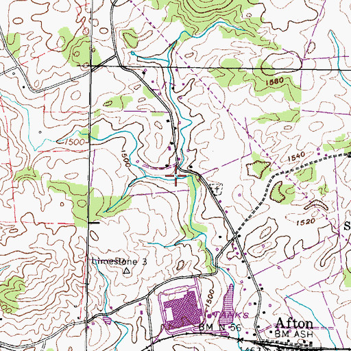 Topographic Map of Hall Branch, TN