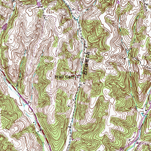 Topographic Map of Hall Cemetery, TN