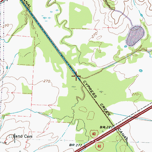 Topographic Map of Hall Creek, TN