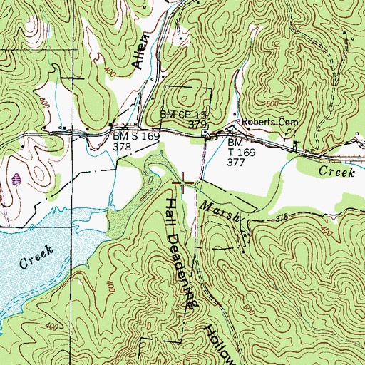 Topographic Map of Hall Deadening Hollow, TN