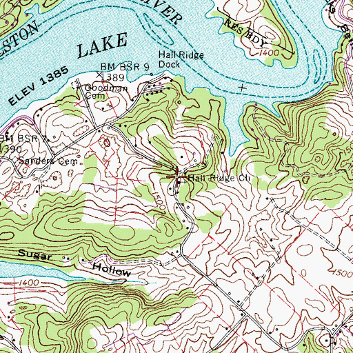 Topographic Map of Hall Ridge Church, TN