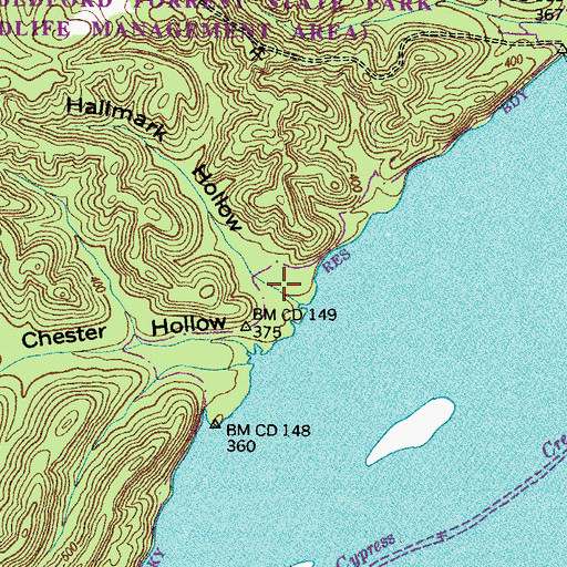 Topographic Map of Hallmark Hollow, TN