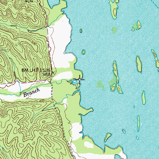 Topographic Map of Halls Valley Branch, TN