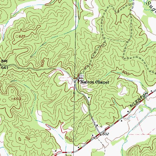Topographic Map of Halton Chapel, TN