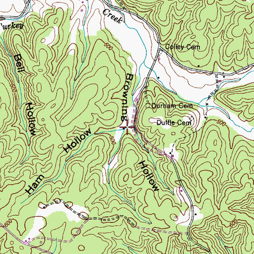 Topographic Map of Ham Hollow, TN
