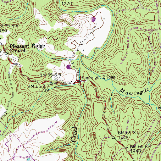 Topographic Map of Hambright Bridge, TN