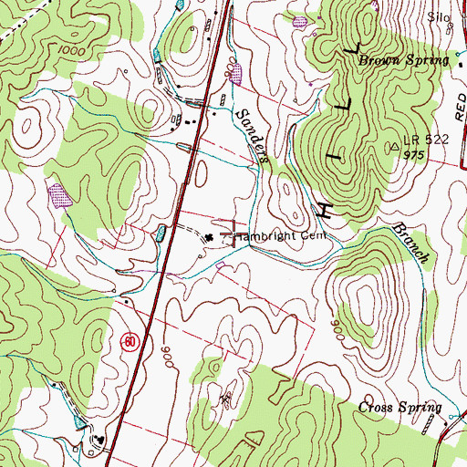 Topographic Map of Hambright Cemetery, TN