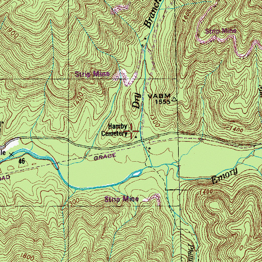 Topographic Map of Hamby Cemetery, TN