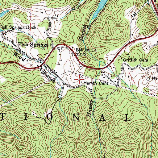 Topographic Map of Hamby Cemetery, TN