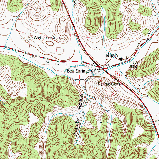 Topographic Map of Hamby Hollow, TN