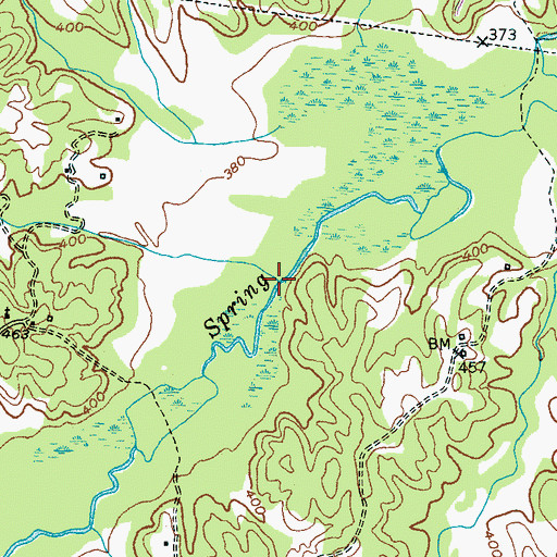 Topographic Map of Hamer Creek, TN
