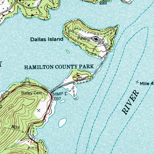 Topographic Map of Hamilton County Park, TN