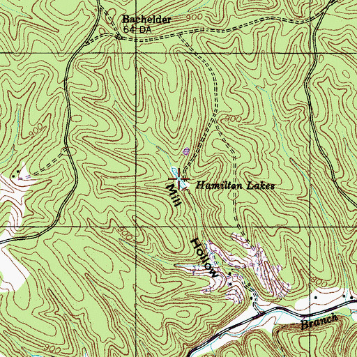 Topographic Map of Hamilton Lakes, TN