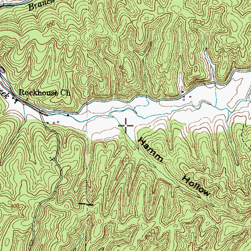 Topographic Map of Hamm Hollow, TN