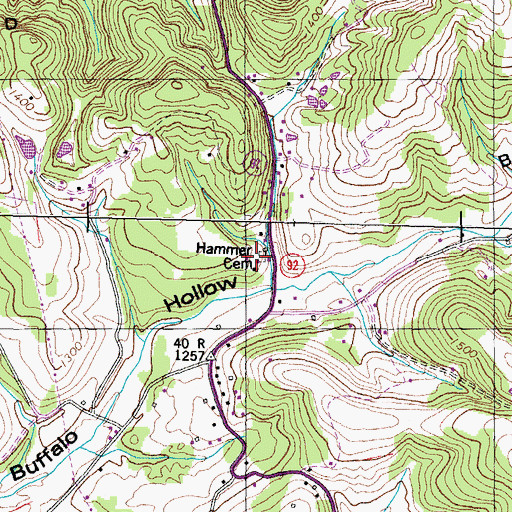 Topographic Map of Hammer Cemetery, TN