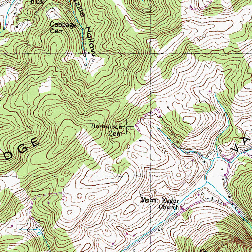 Topographic Map of Hammock Cemetery, TN