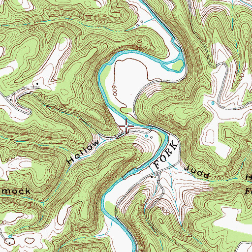 Topographic Map of Hammock Hollow, TN
