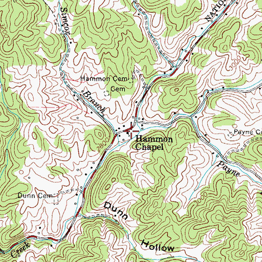 Topographic Map of Hammon Chapel, TN