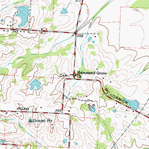 Topographic Map of Hammond Grove Church, TN