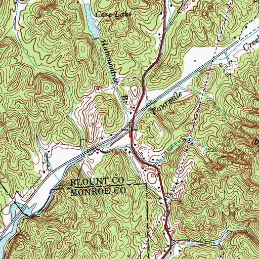 Topographic Map of Hammontree Branch, TN