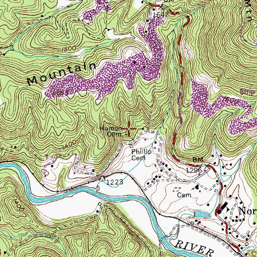 Topographic Map of Hamon Cemetery, TN