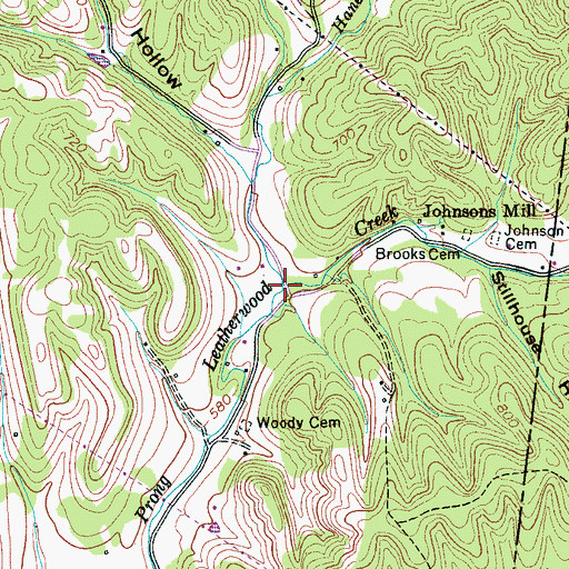 Topographic Map of Hanes Branch, TN