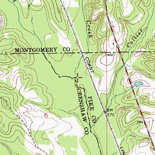 Topographic Map of Weaver Mill Creek, AL