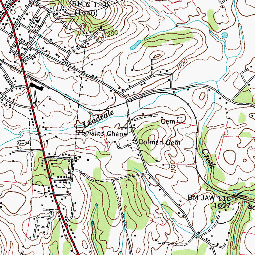 Topographic Map of Hankins Chapel, TN