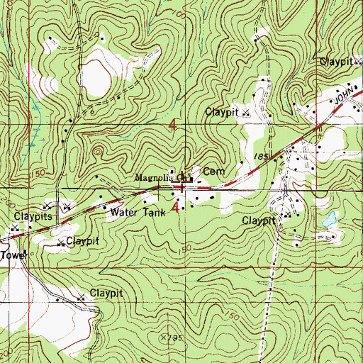 Topographic Map of Weaver School, AL