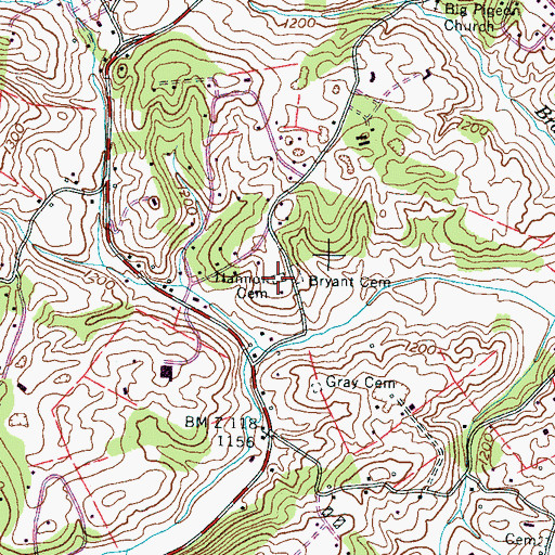 Topographic Map of Hannon Cemetery, TN