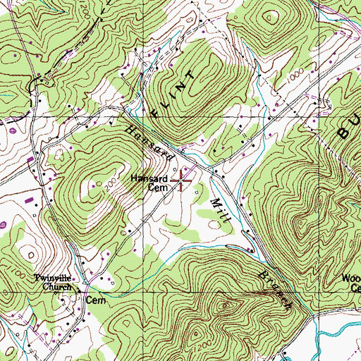 Topographic Map of Hansard Cemetery, TN