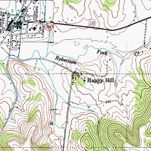 Topographic Map of Happy Hill, TN