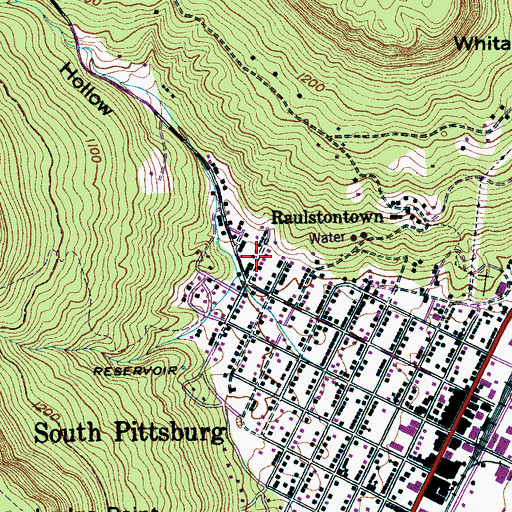 Topographic Map of Happy Hollow, TN