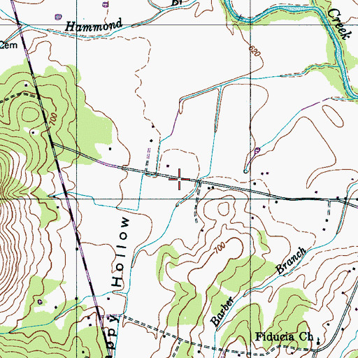 Topographic Map of Happy Hollow, TN