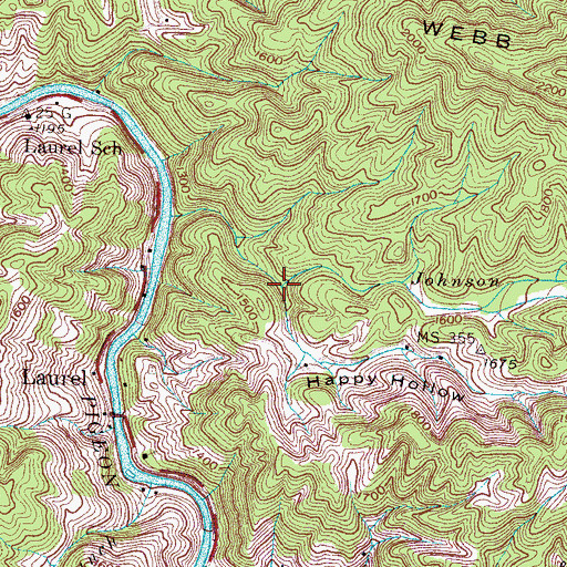 Topographic Map of Happy Hollow, TN
