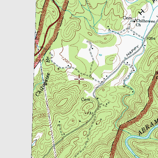 Topographic Map of Happy Valley, TN