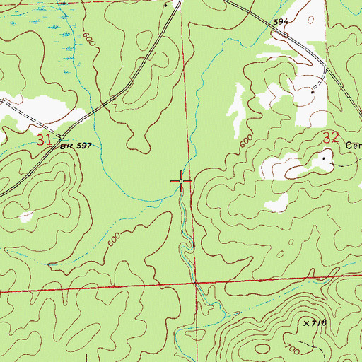 Topographic Map of Webb Branch, AL