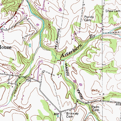 Topographic Map of Happy Valley, TN
