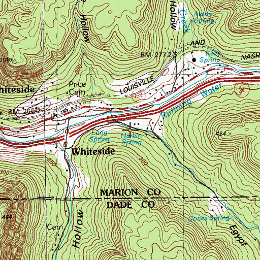 Topographic Map of Harbin Spring, TN