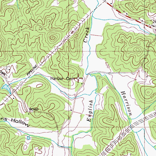 Topographic Map of Harbor Cemetery, TN