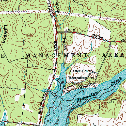 Topographic Map of Hardaway Branch, TN
