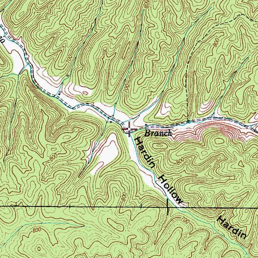 Topographic Map of Hardin Hollow, TN